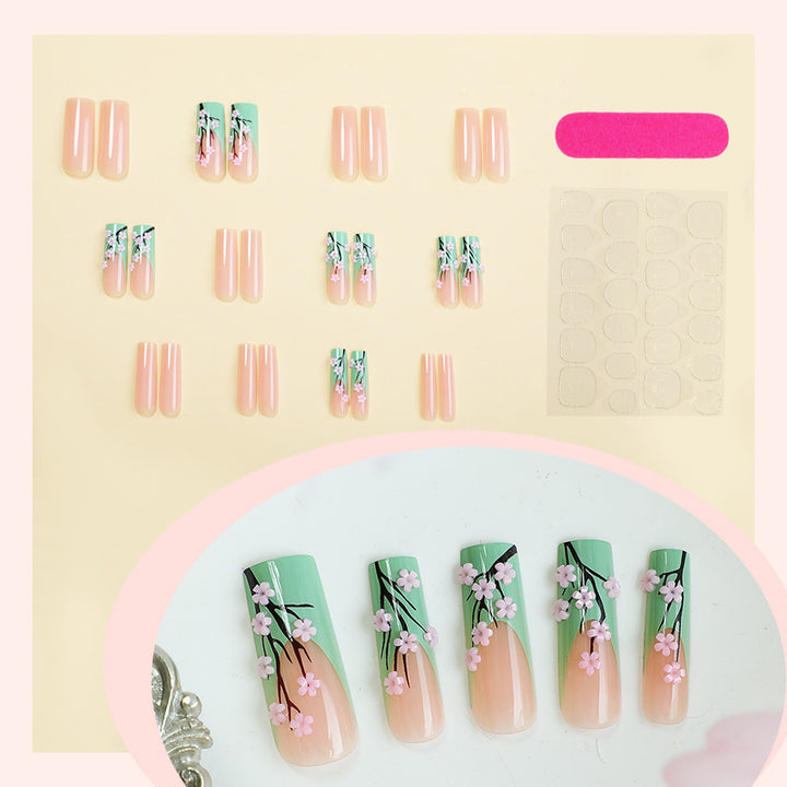 Floral Design Press-On Nails Set Bowlift
