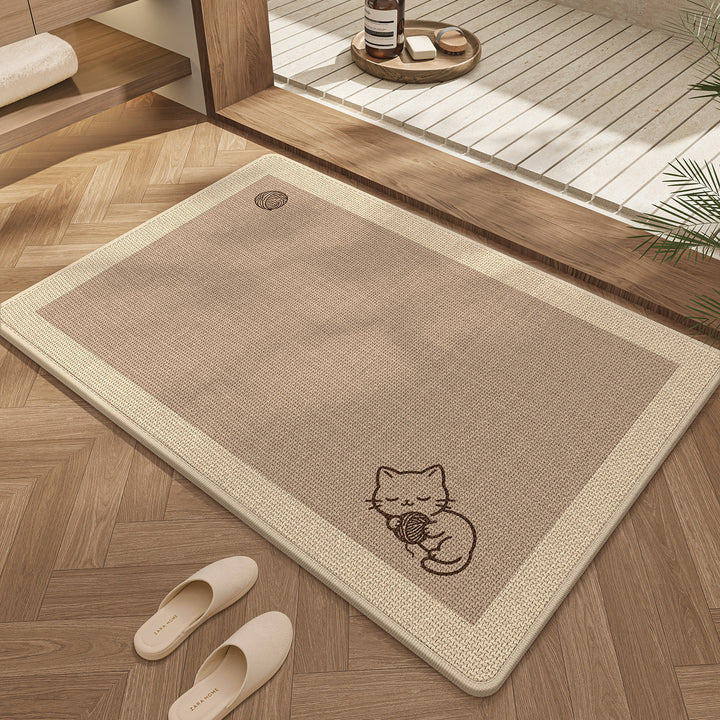 Cute Cat Design Bath Mat Bowlift