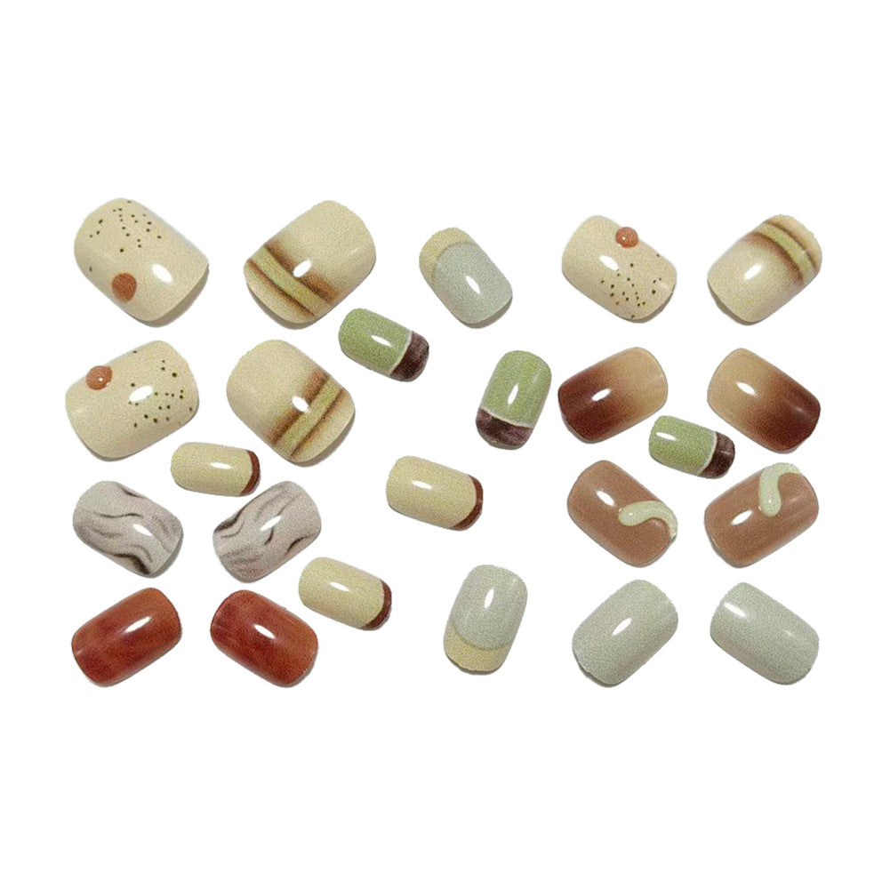 Luxury Artificial Nails In Elegant Marble Design Bowlift