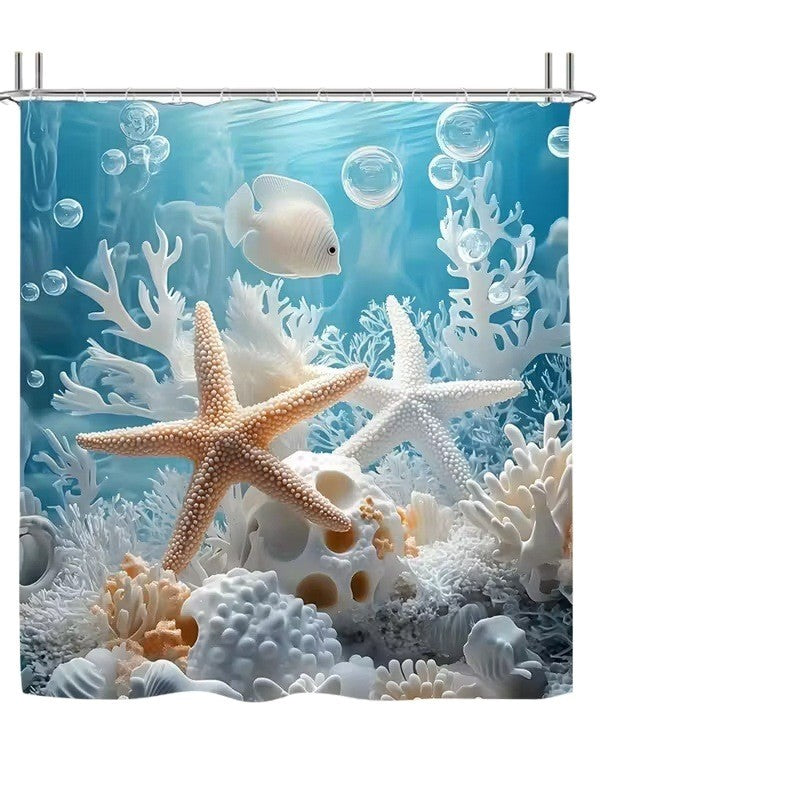 Coastal Scene Shower Curtain Bowlift