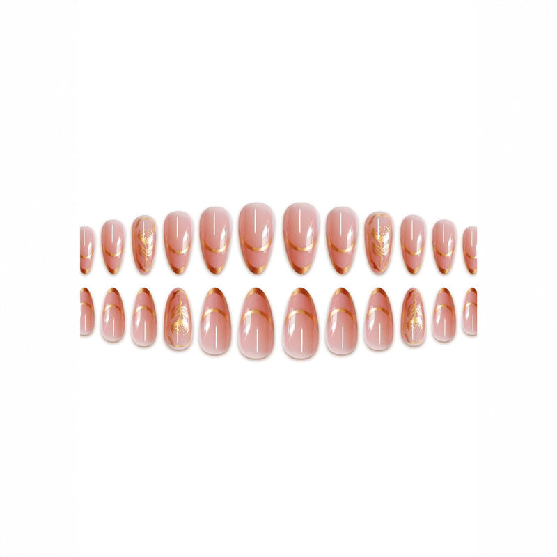 Elegant Floral Stiletto Press-On Nails Bowlift