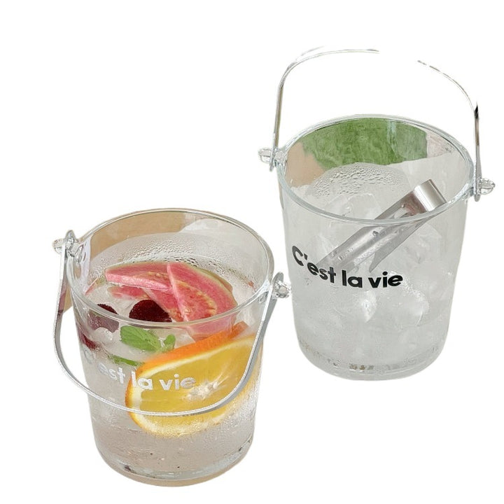 Smiley Ice Bucket with Metal Handle and Stainless Steel Tongs Bowlift