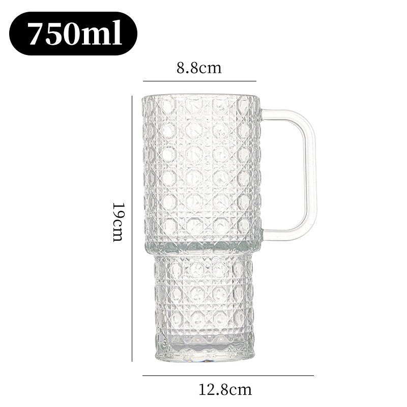 Unisex glass tumbler with textured design by Bowlift