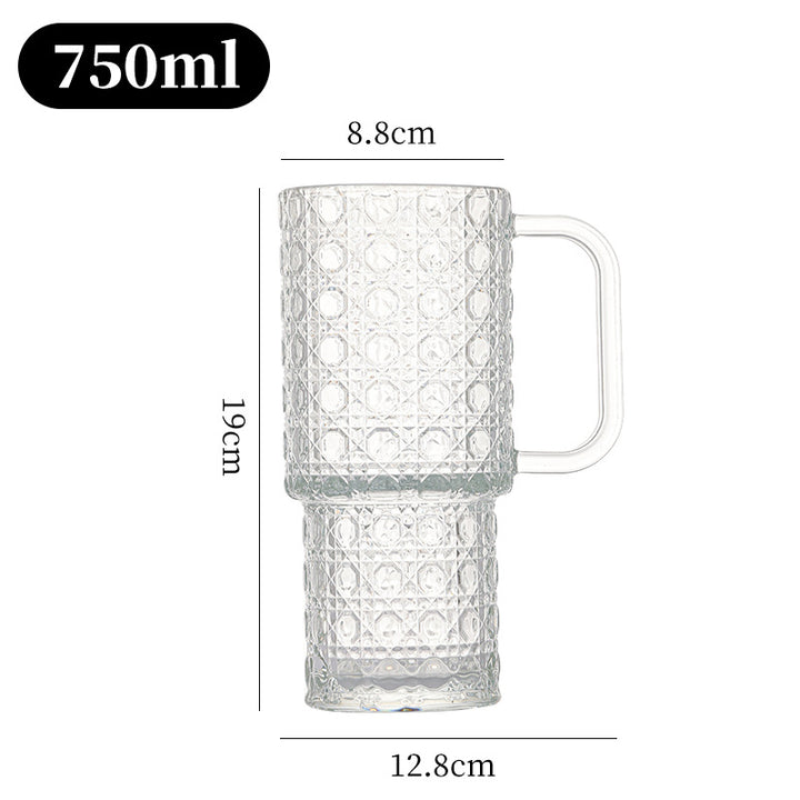 Unisex glass tumbler with textured design by Bowlift