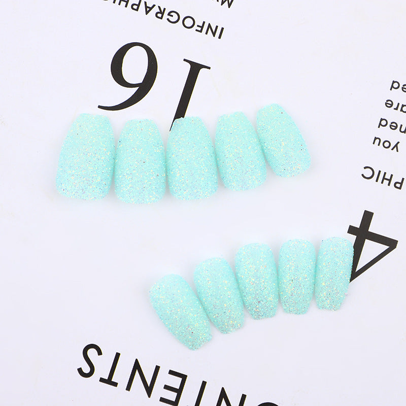 Glittering artificial nails in modern design Bowlift