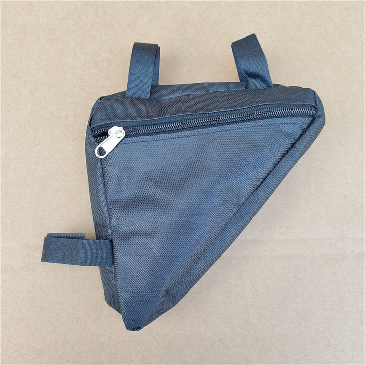 triangular bicycle frame storage bag with water resistant Oxford fabric and zippered tool pocket Bowlift