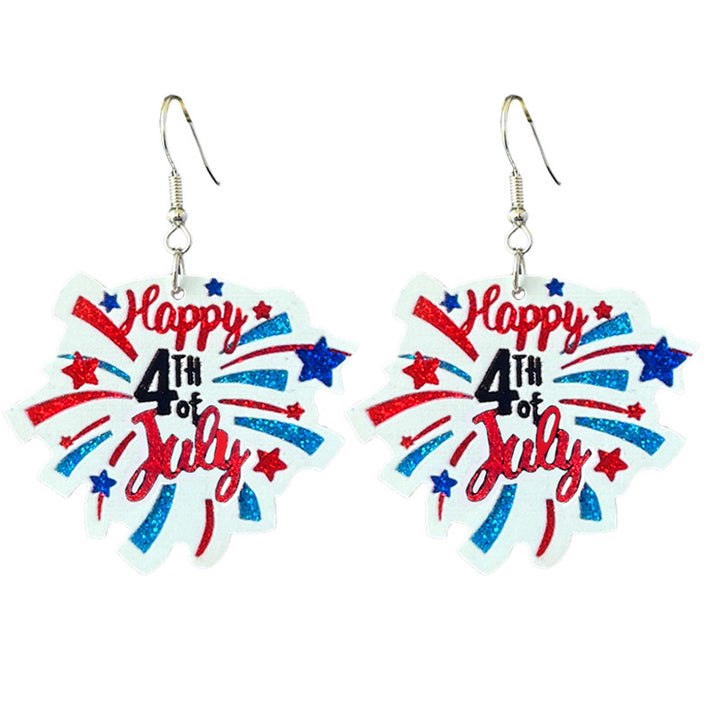 Women's shimmering statement earrings with star and fireworks design made of acrylic Bowlift