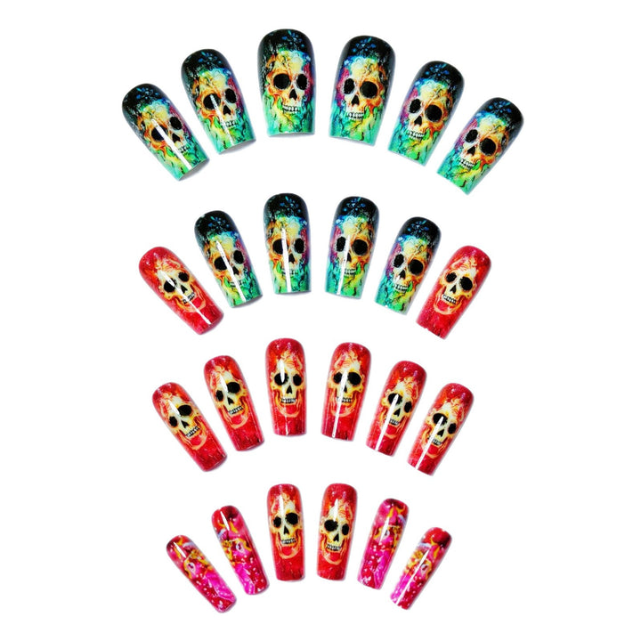 Art nails with creative skull design Bowlift