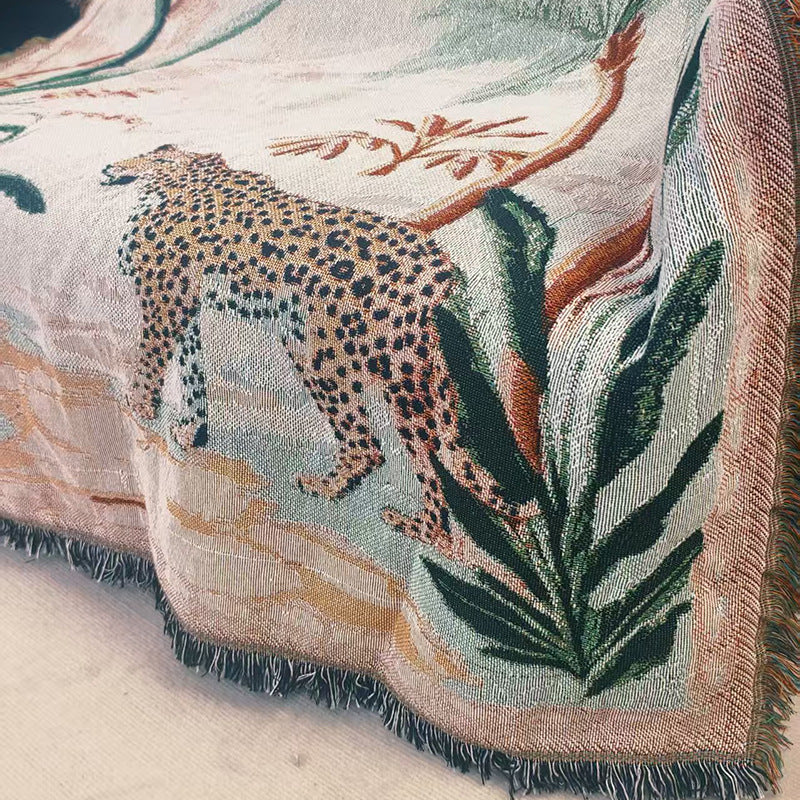 Tropical Wildlife Pattern Throw Blanket