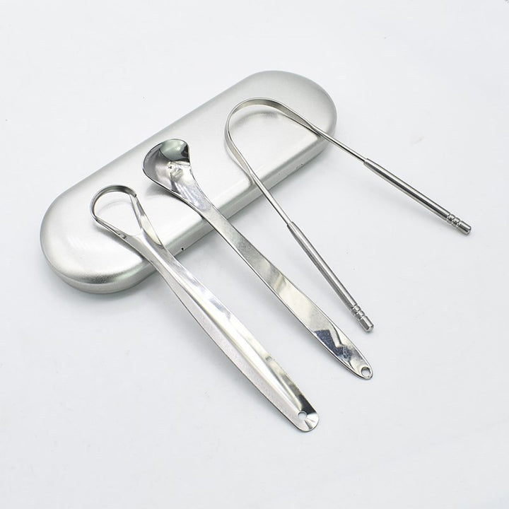 Stainless Steel Long-Handle Ergonomic Tongue Cleaner Bowlift