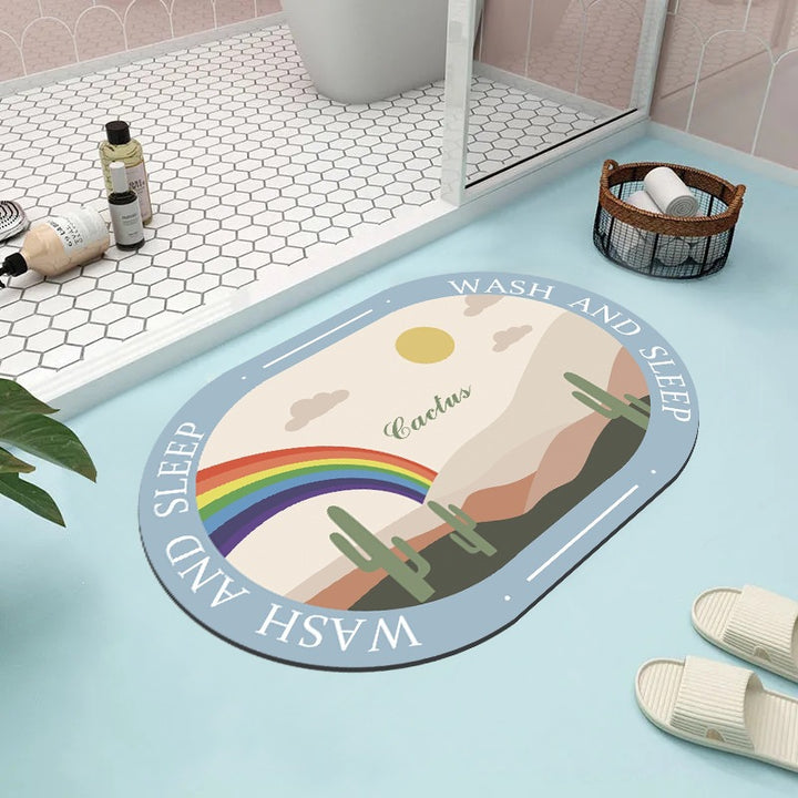 Abstract Floral Bathroom Mat
