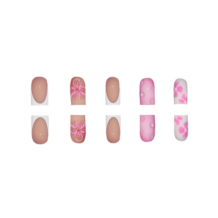 Artistic Floral Nail Art Extensions Bowlift