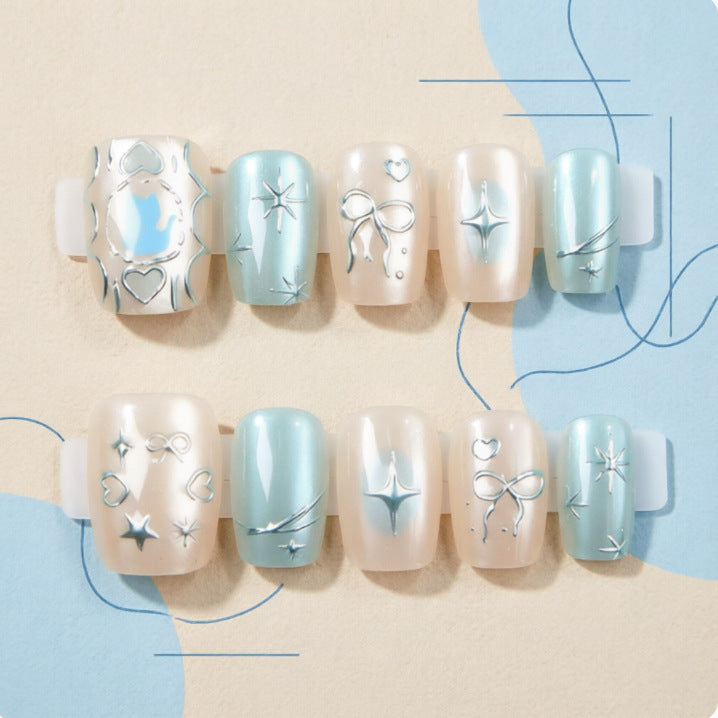 Artificial nails with elegant star design Bowlift
