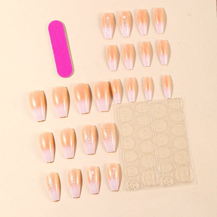 Decorative Winter-Themed Acrylic Nail Art Extensions Bowlift