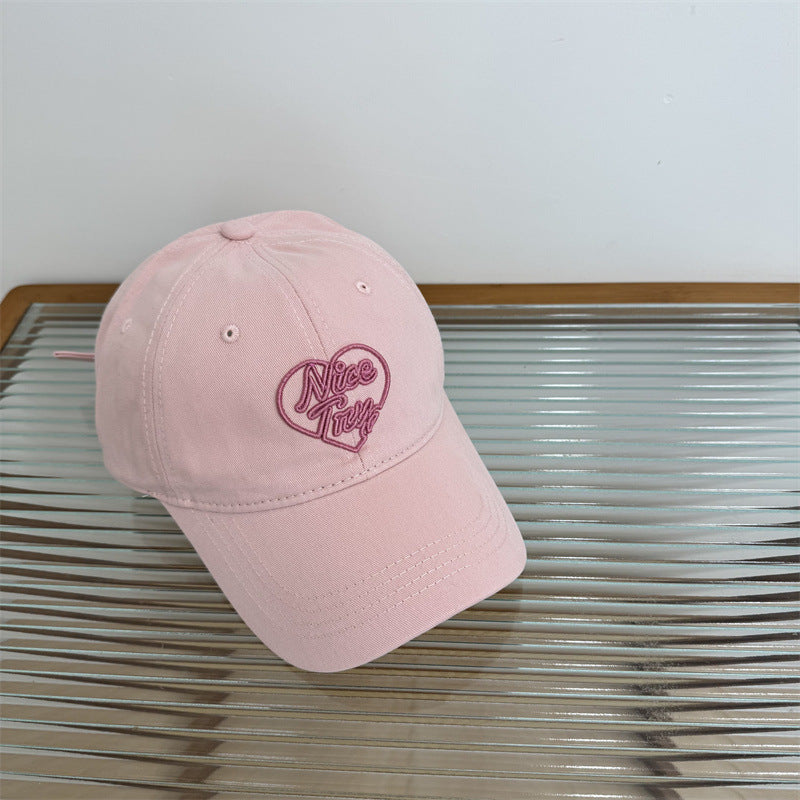 Women's Embroidered Heart-Detail Baseball Cap Bowlift