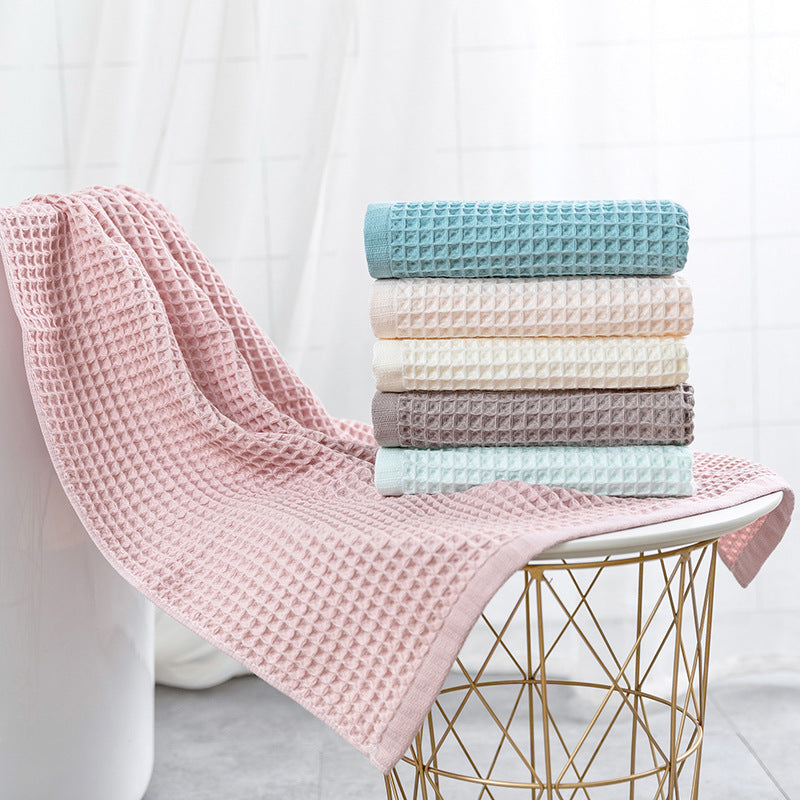 Women Waffle Fabric Bath Towel Bowlift