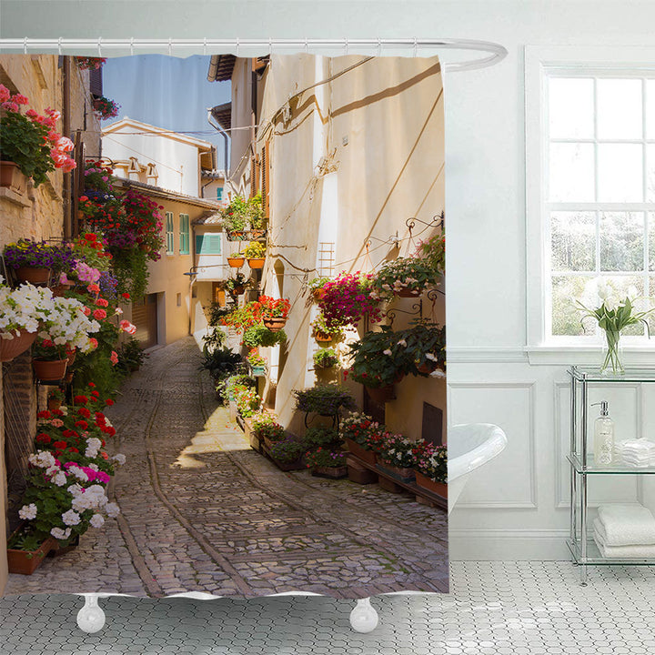 Floral Lane-Inspired Shower Curtain Bowlift