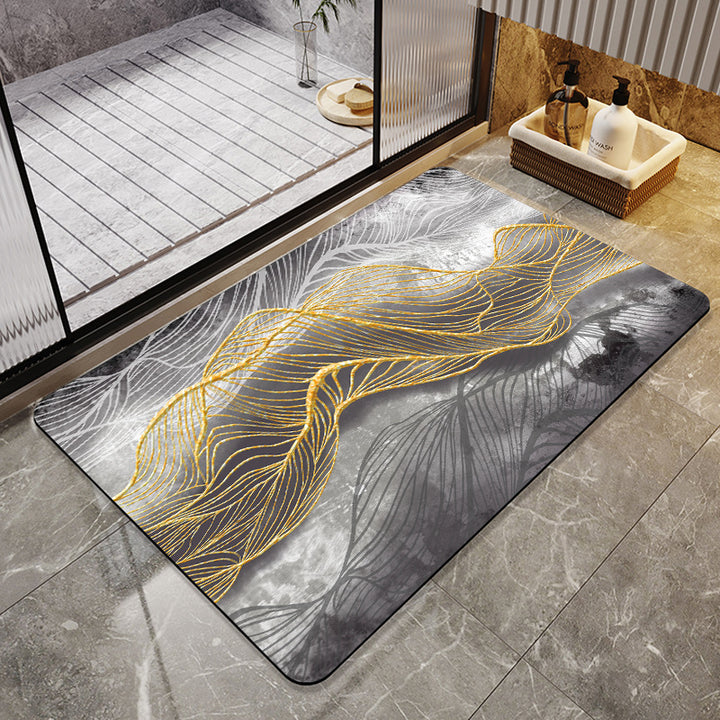 Modern Abstract Leaf Design Area Rug Bowlift