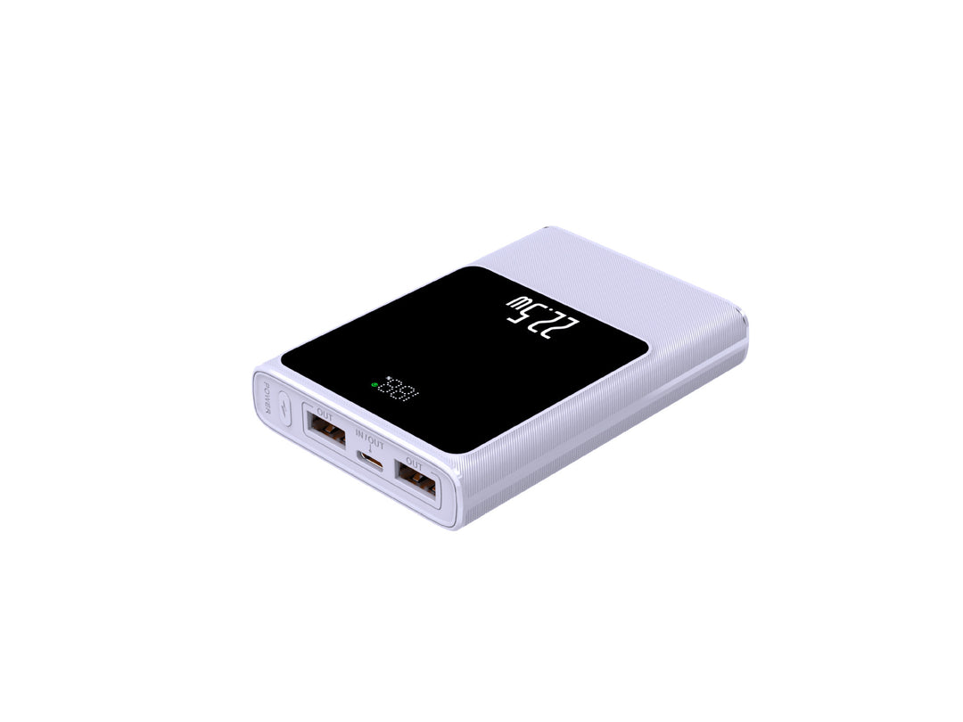 Portable power bank with smart LCD display and dual USB ports Bowlift