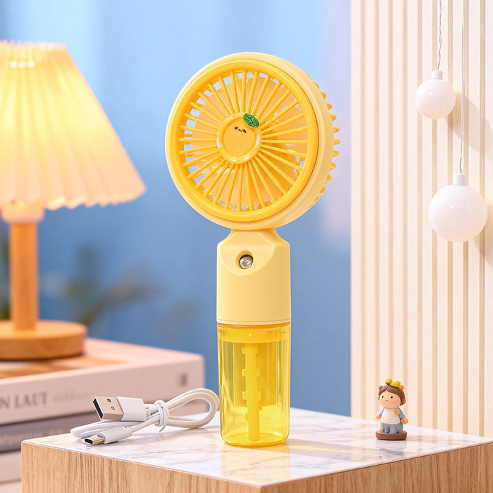 Women Portable Spray Fan with USB Connection and Innovative Design Bowlift