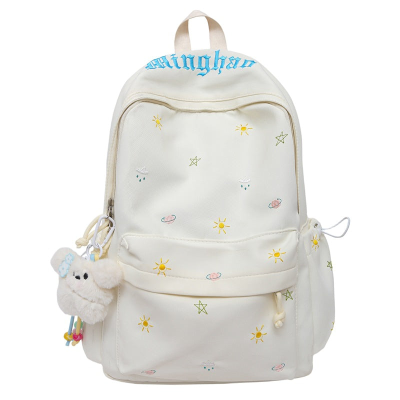 Whimsical Embroidered Backpack Bowlift
