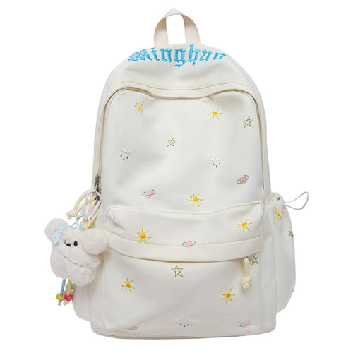 Whimsical Embroidered Backpack Bowlift