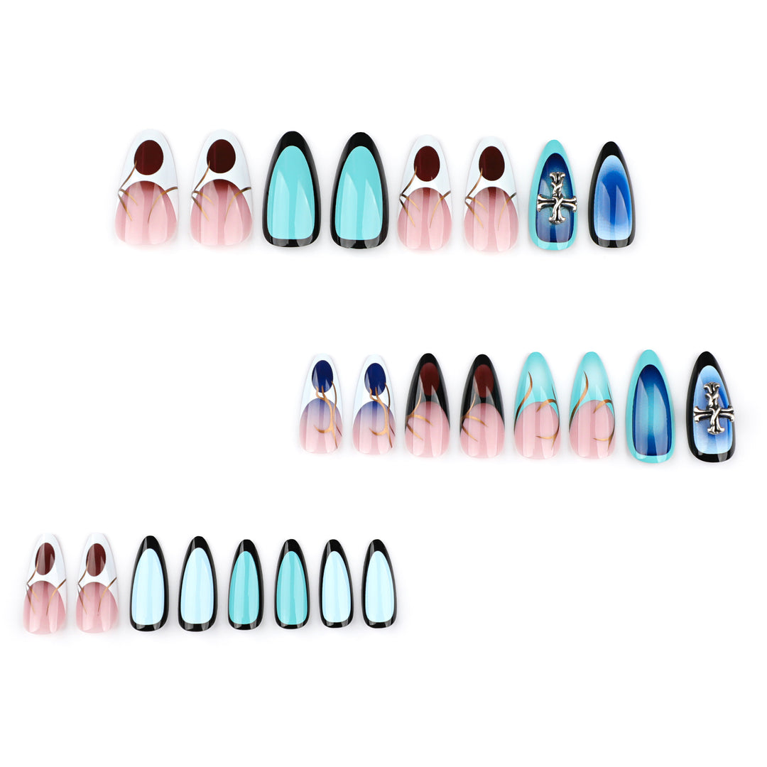 Artful stiletto nails with elegant design and 3D accents Bowlift