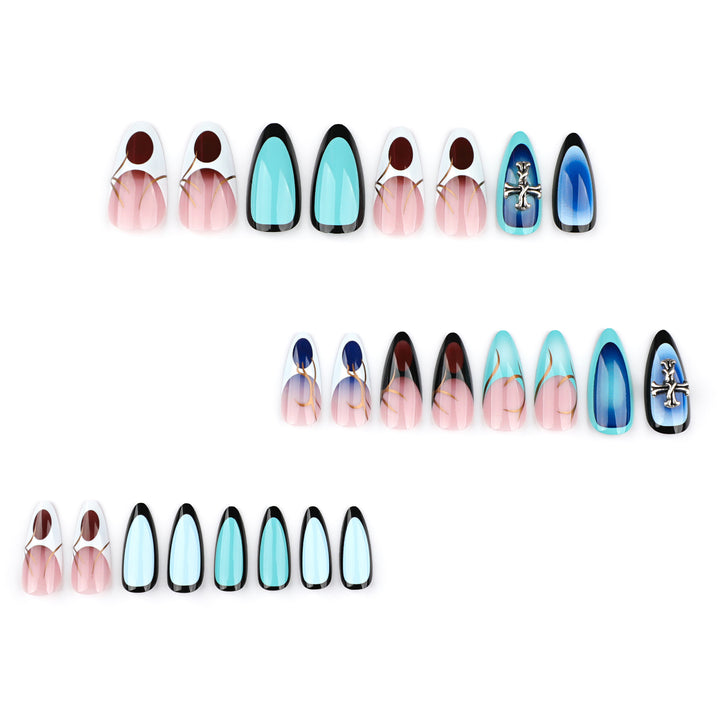 Artful stiletto nails with elegant design and 3D accents Bowlift