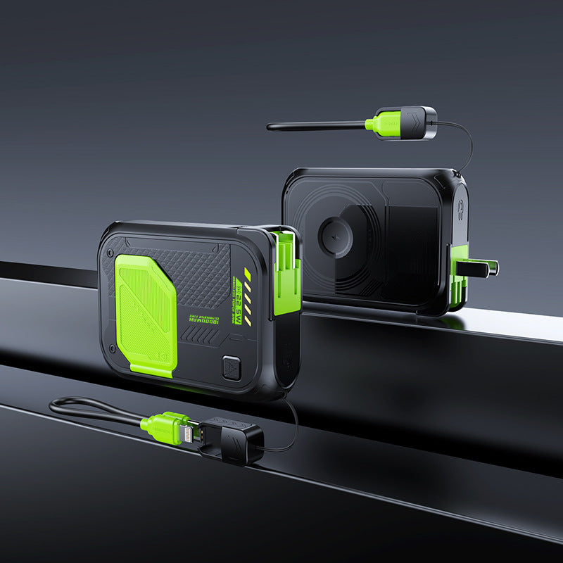 Robust power bank with fast charging function and integrated charging cable Bowlift