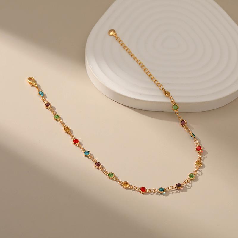 Colorful Gemstone Ankle Bracelet Bowlift