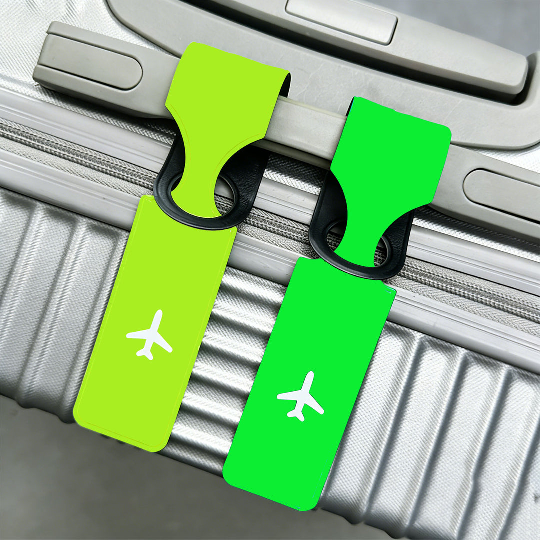 silicone airplane luggage tag with keyring clip and reflective travel ID strap Bowlift