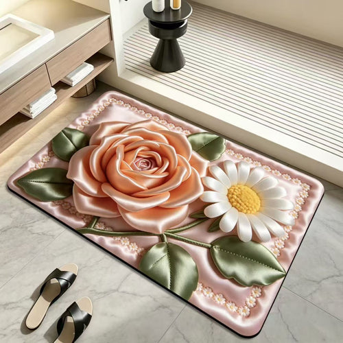 Floral Design Bath Mat