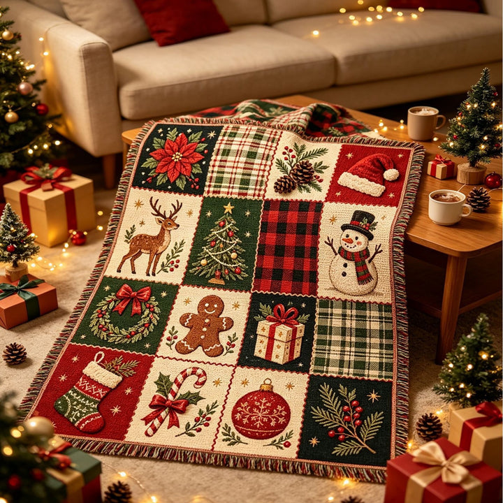 Cozy Holiday-Themed Throw Blanket