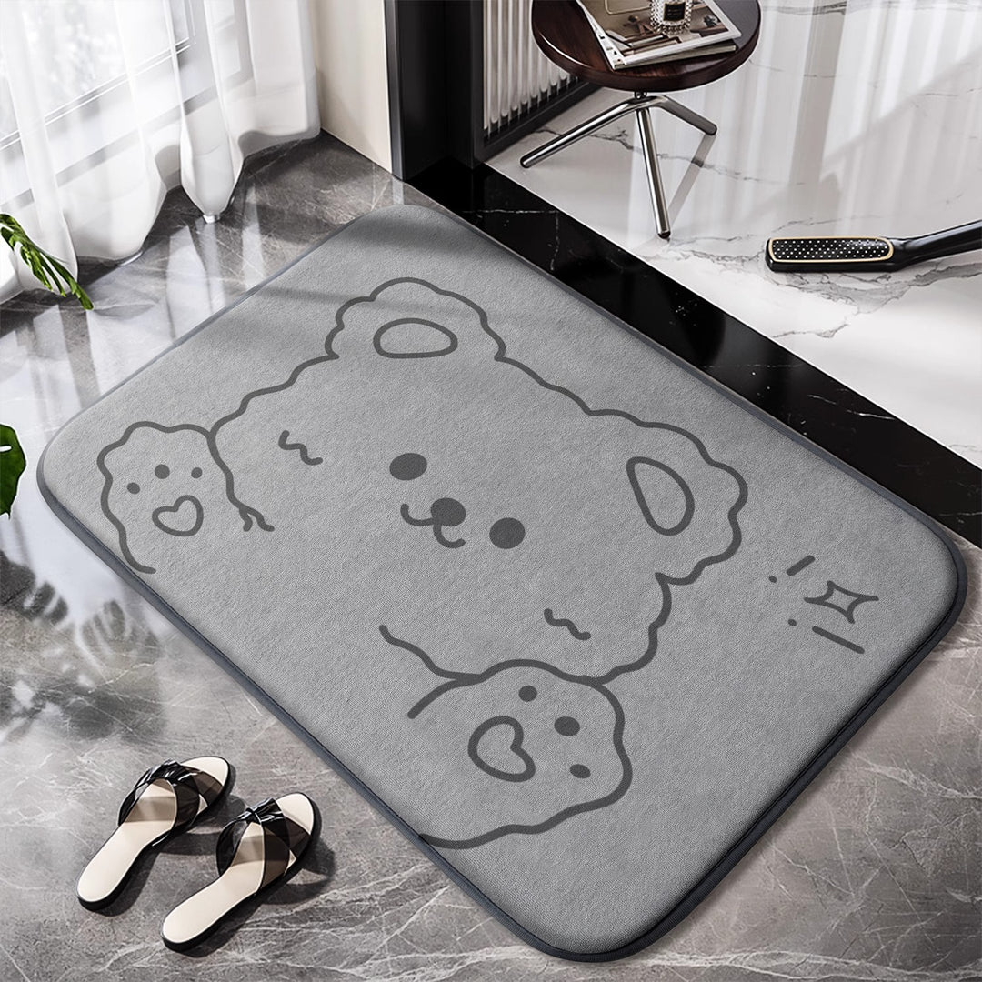 Non-slip bathroom rug with charming design Bowlift