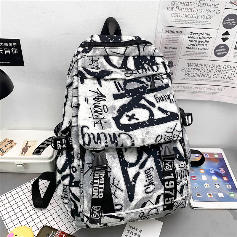 Urban Graffiti Print Backpack