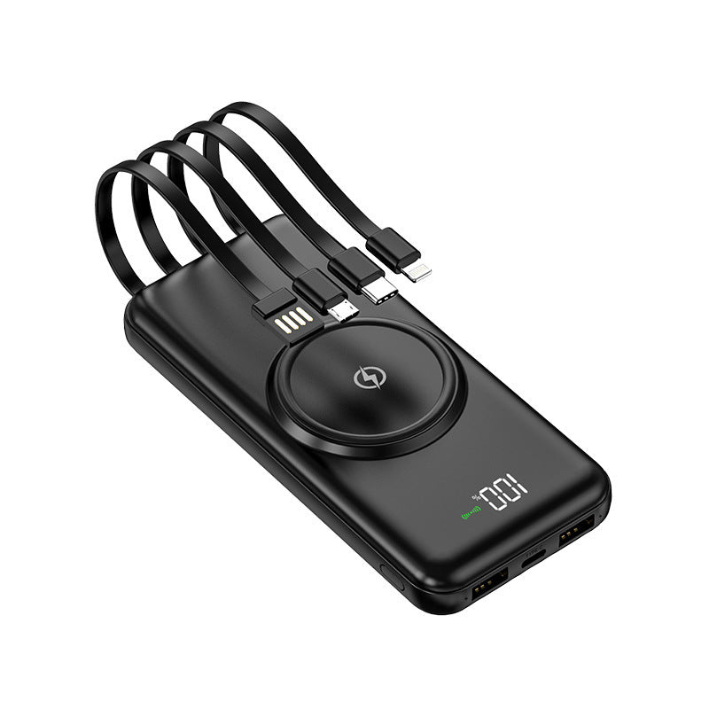 Portable power bank with intelligent charging technology and integrated cable system Bowlift