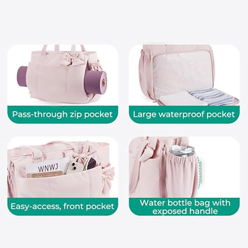 Practical tote bag with retractable shoulder strap and fashionable bow Bowlift