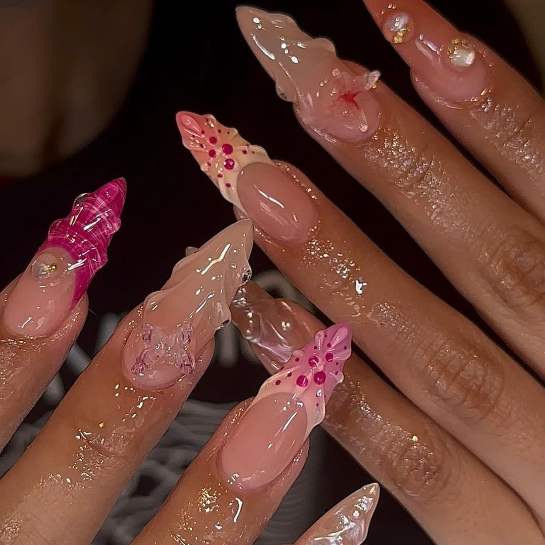 Artful nail extensions with unique 3D accents Bowlift