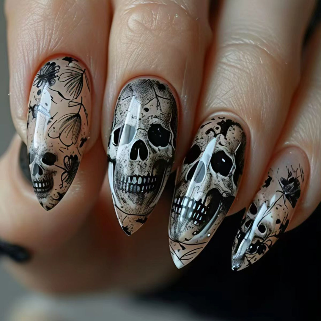 Artistic Skull-Themed Nail Art Bowlift 1788155651