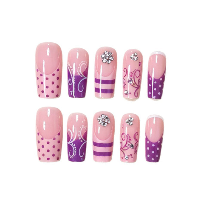 Decorative Long Acrylic Nail Art Tips Bowlift