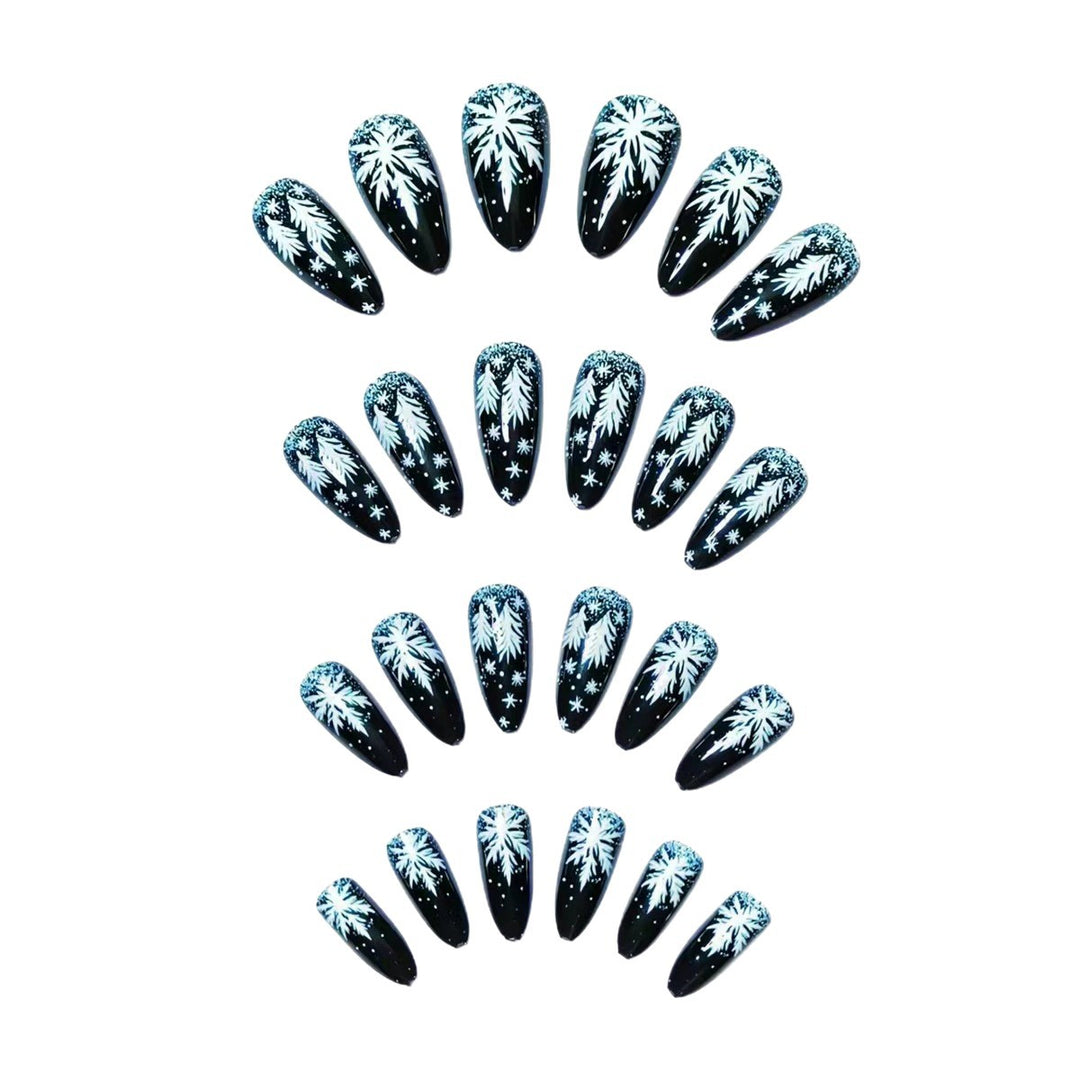Elegant Artificial Nails in Christmas Design Bowlift