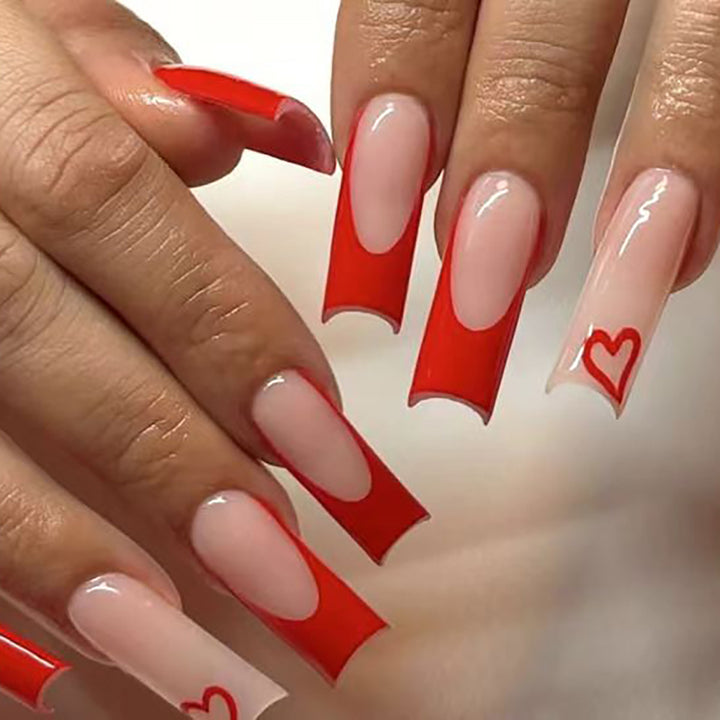 Heart-Embellished Stiletto Press-On Nails Bowlift