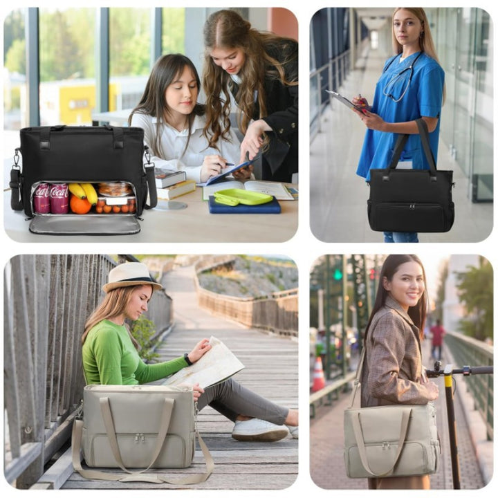Insulated Multi-Pocket Grocery Tote Bowlift