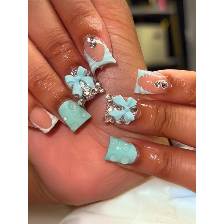 Decorative Nail Art Set with 3D Bows and Gems Bowlift