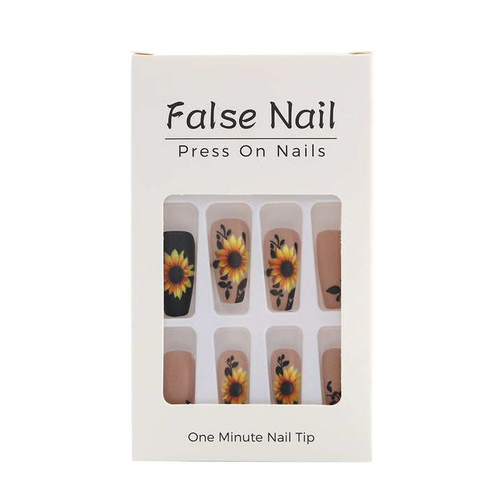 Artificial nails with sunflower motif Bowlift