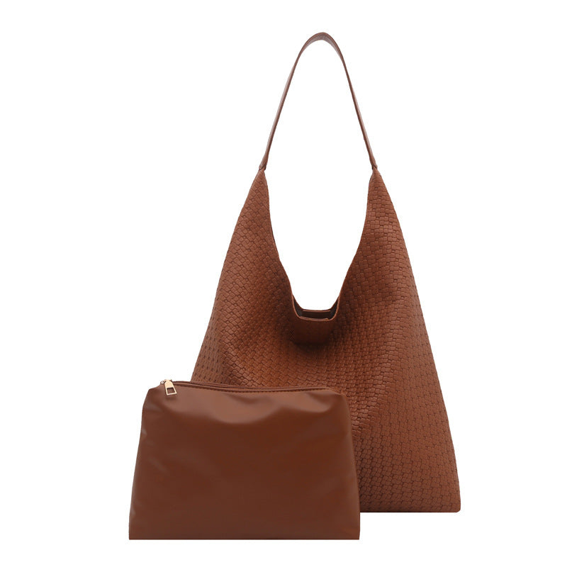 WoTextured Fabric Slouchy Tote Bag Bowlift