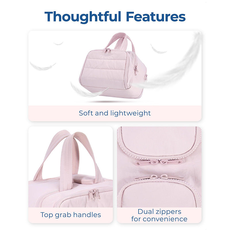 Cosmetic organizer bag with insulated lining Bowlift