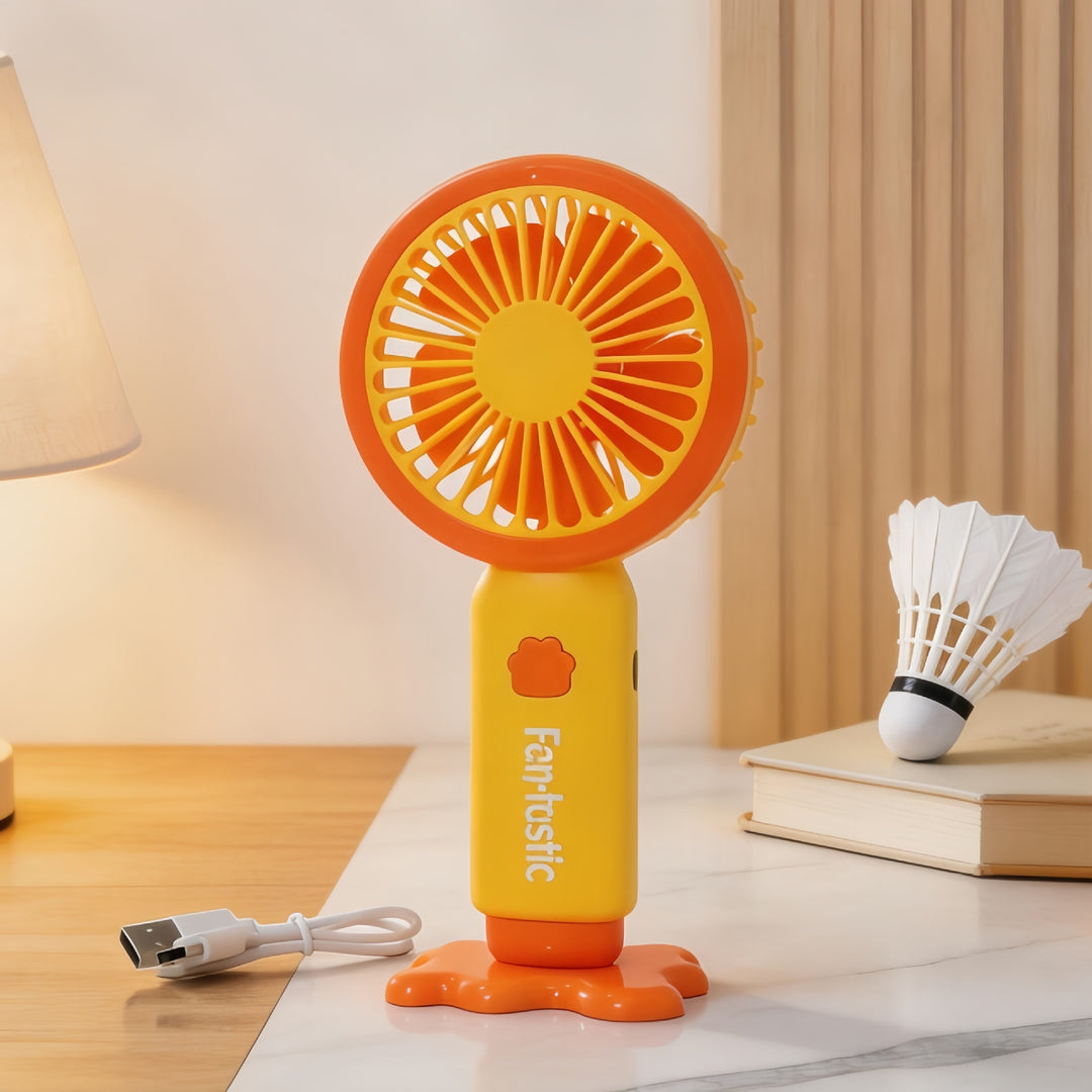 Ladies Portable Hand Fan with Multifunctional USB Charging Function and Ergonomic Design Bowlift