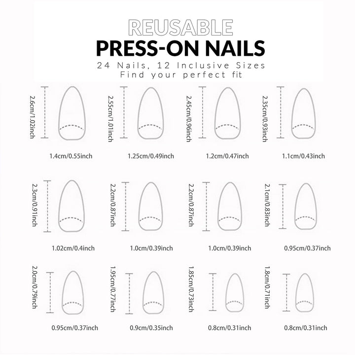 Decorative Floral Press-On Nail Tips Bowlift