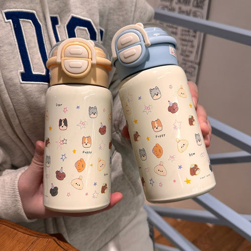 Women Waterproof Water Bottle with Leak-proof Lid and Animal Design Bowlift
